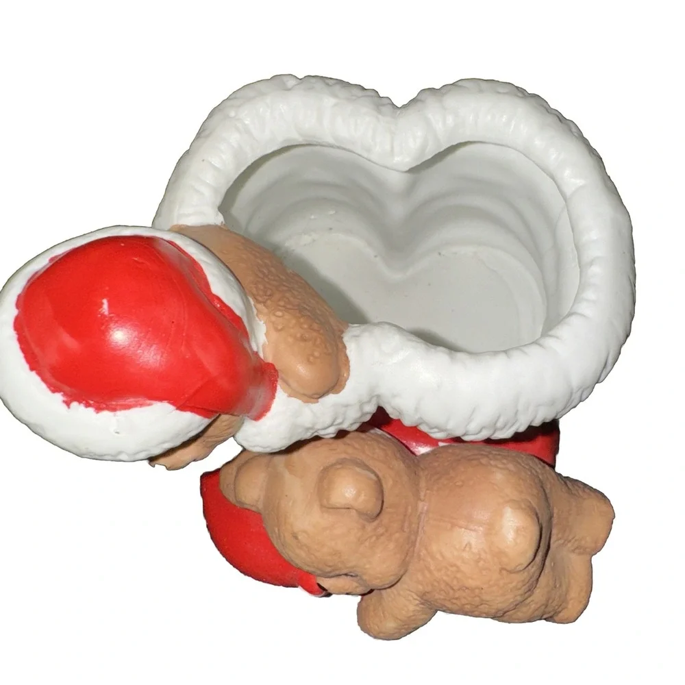 Vintage 1988 House of Lloyd Teddy Bears on Santa Boots Ceramic Figurine Planter‎